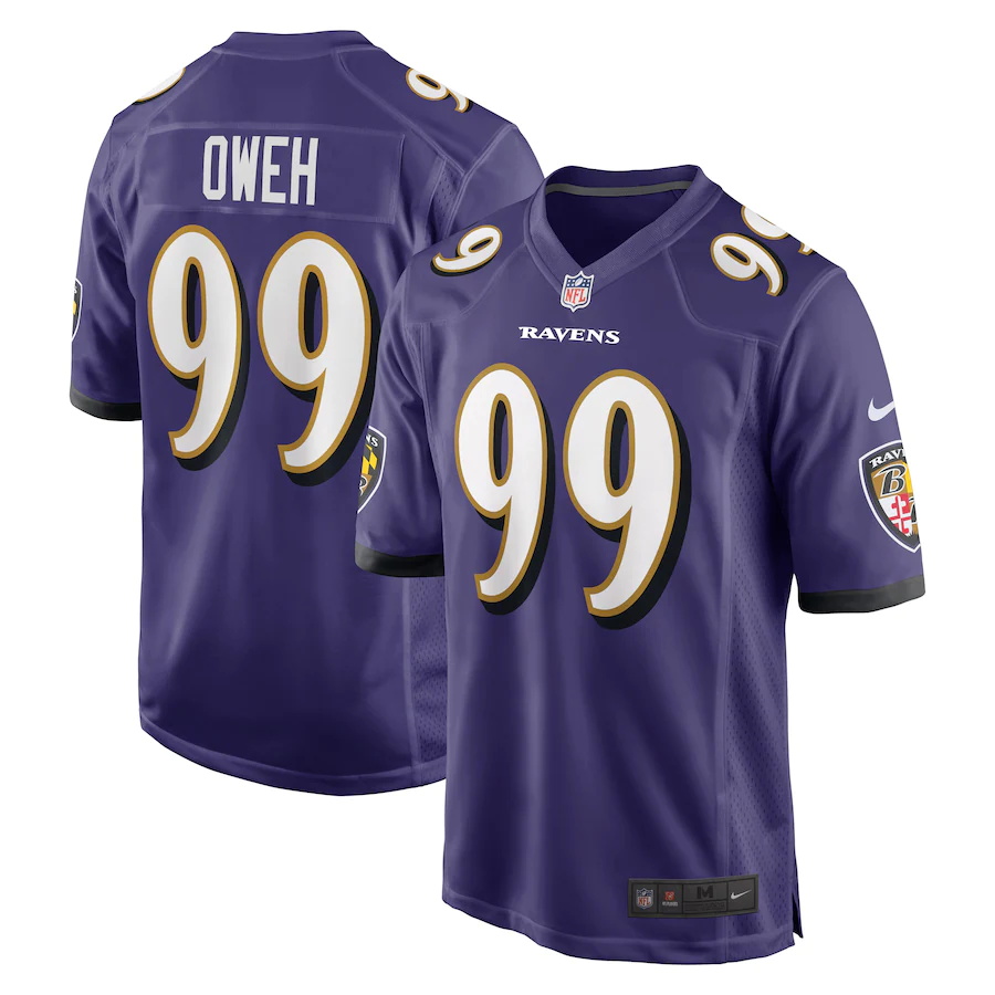 Mens Baltimore Ravens #99 Odafe Oweh Nike Purple 2021 NFL Draft First Round Pick Game Jersey->chicago bears->NFL Jersey